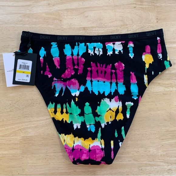 NWT DKNY women’s high waist tie dye bikini bottom size medium - Picture 3 of 9